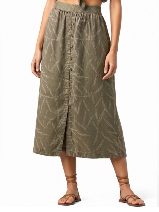 Prana Dresses & Skirts - prAna Swift Lake Midi Skirt Rye Green Leaves Tencel Flowy Elasticated Waist: XS